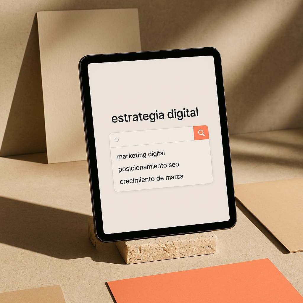 Pantalla con un buscador y una lista de sugerencias de búsqueda